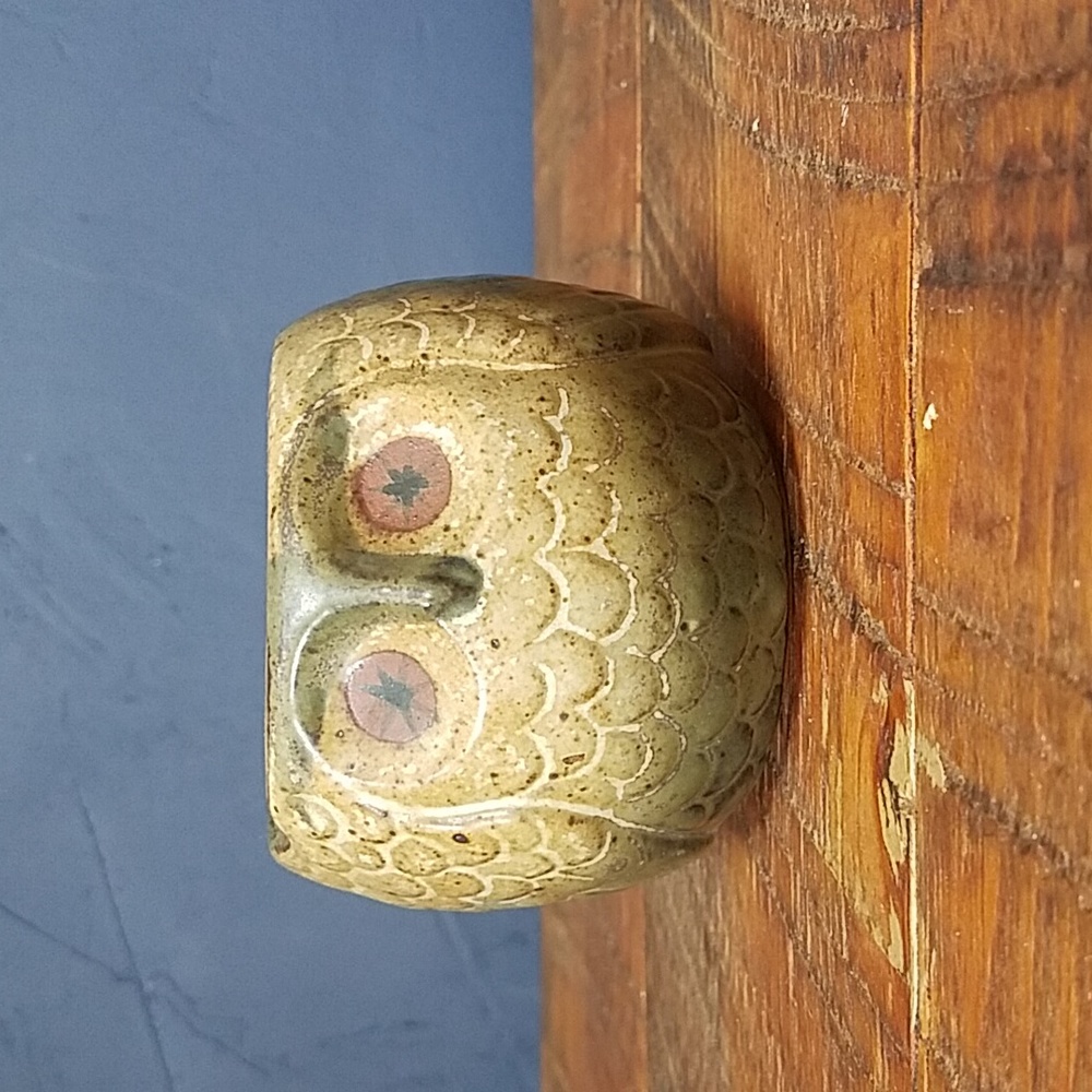 Earthenware Owl Ceramic Ashtray